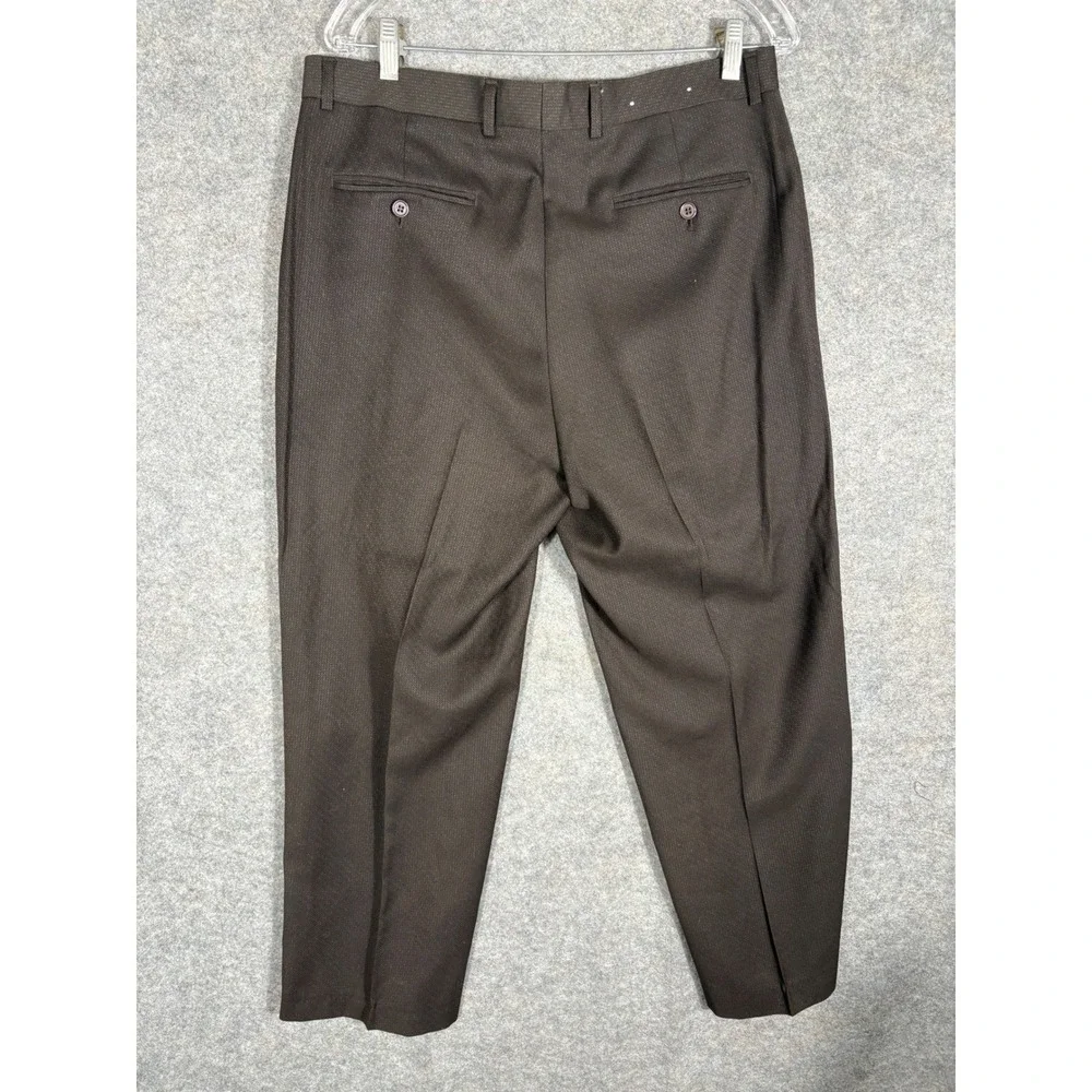 BERTUCCI‎ Men's Flat Front Dress Pants Brown Pleated Waist 34 Inseam 30